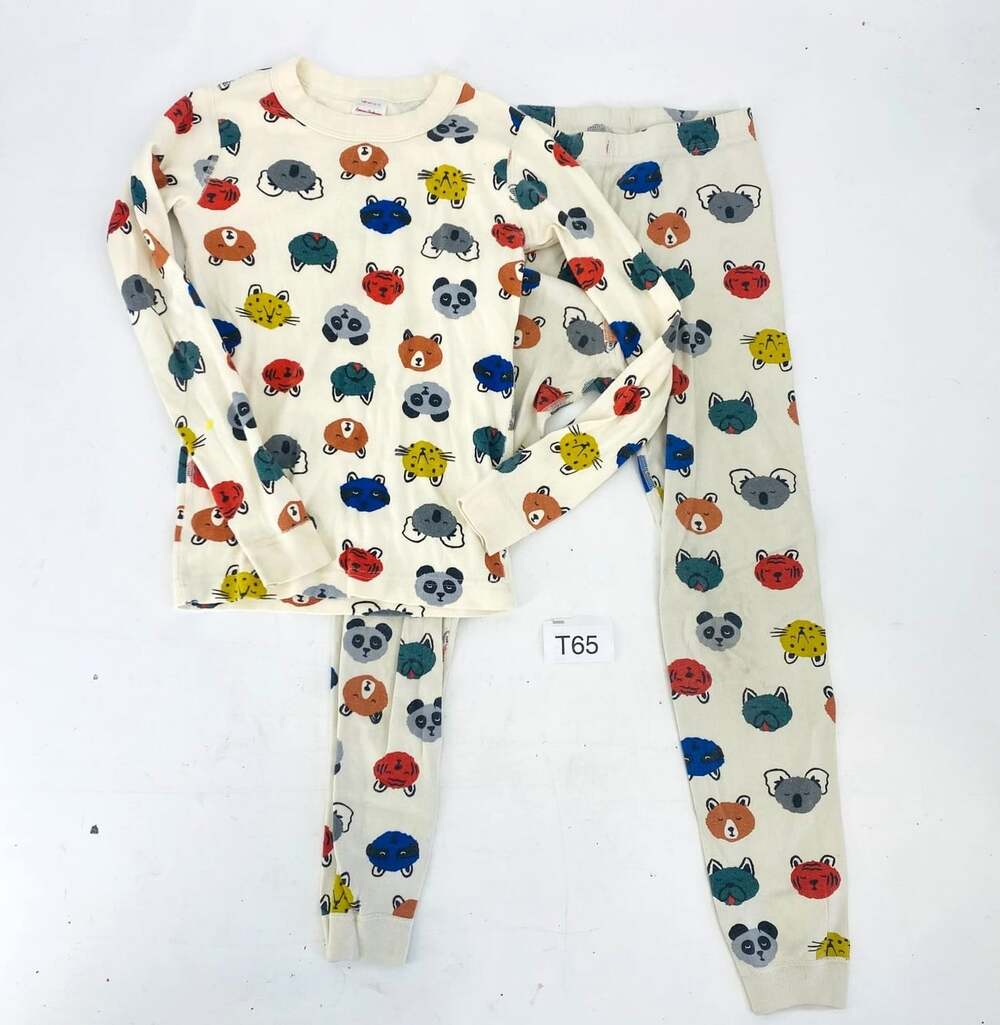 Hanna Andersson Pajama Set Kids 140 US 10 Organic Cotton Animal Print Unisex